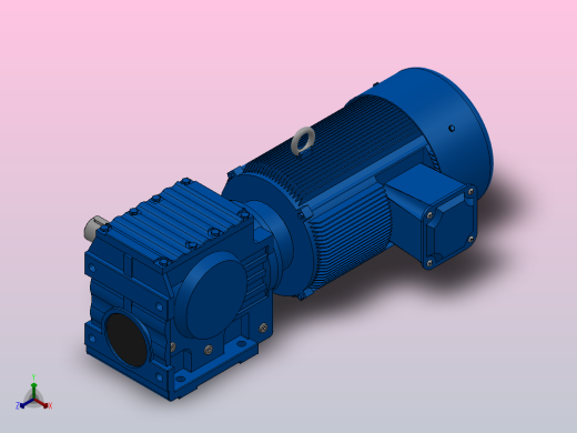 S57底脚轴伸式安装斜齿-蜗轮蜗杆减速机S57-YV0.55-6P-35.2-M1-0°-B