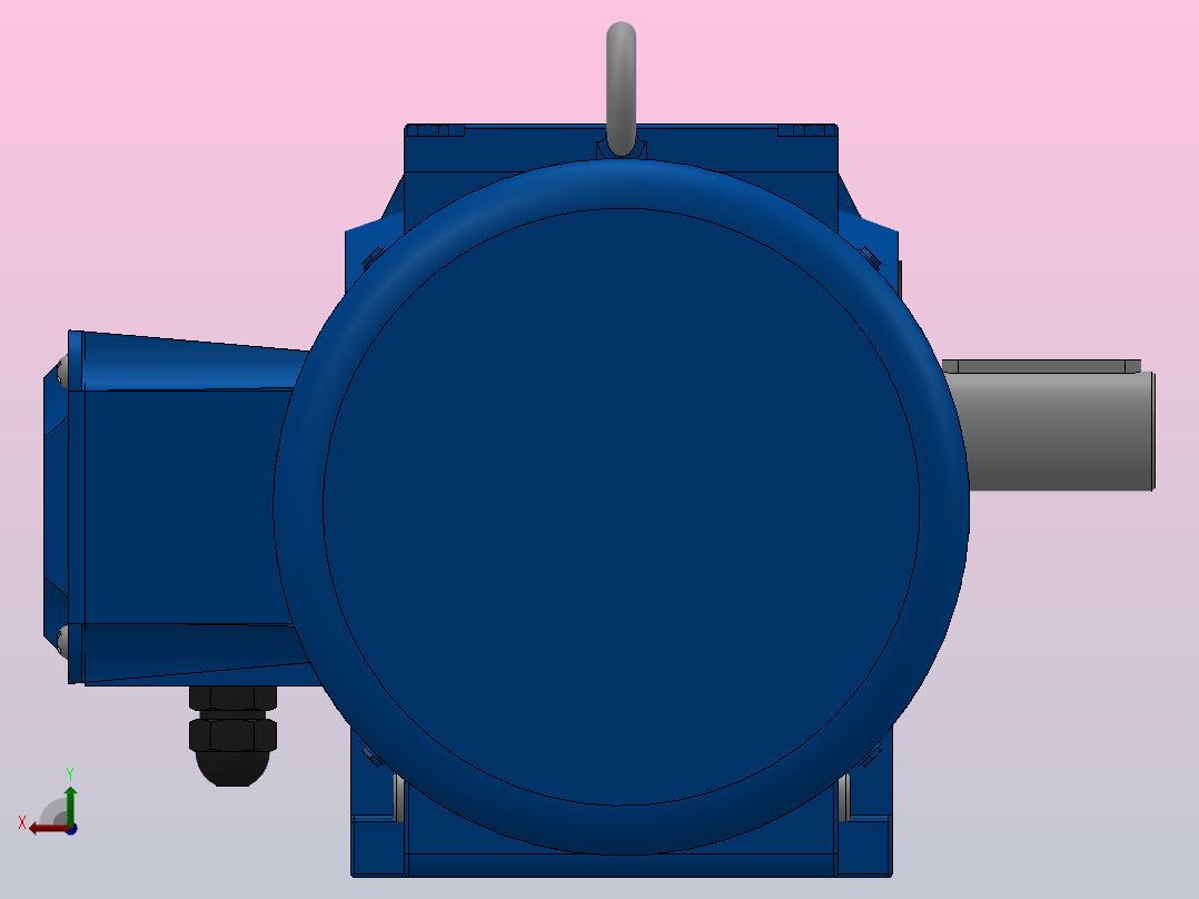 S57底脚轴伸式安装斜齿-蜗轮蜗杆减速机S57-YV0.55-6P-35.2-M1-0°-B后视图
