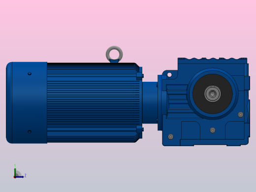 S57底脚轴伸式安装斜齿-蜗轮蜗杆减速机S57-YV0.55-6P-35.2-M1-0°-B左视缩略图