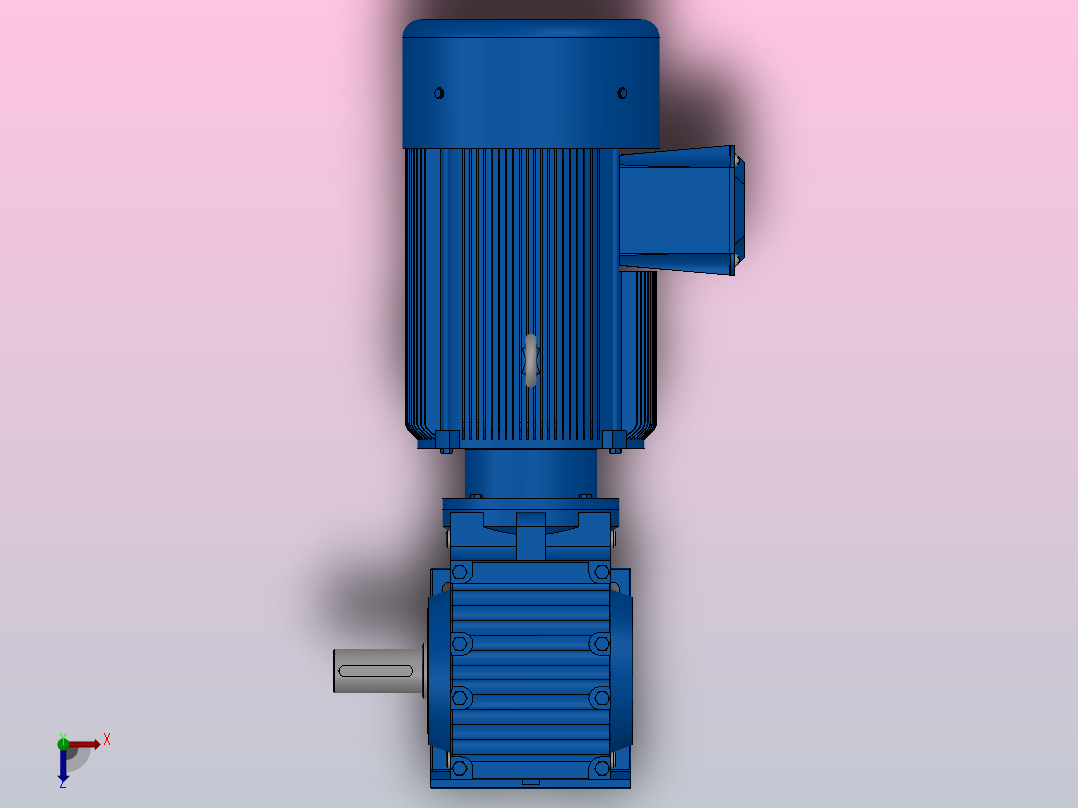 S57底脚轴伸式安装斜齿-蜗轮蜗杆减速机S57-YV0.55-6P-35.2-M1-0°-B俯视图