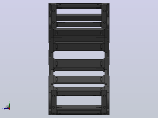 弯曲半径175内高60两侧打开型桥式拖链_DMD60BD-30-200-175R-30右视缩略图