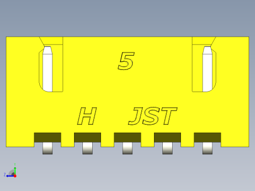 黄色JST XH 5针连接器P 2 54mm有角度右视缩略图