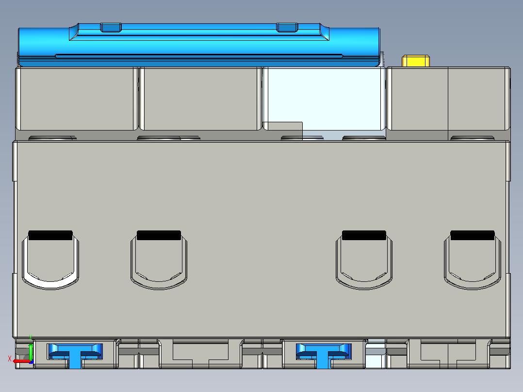 NXBLE-125G 3P&amp;N剩余电流动作断路器三维模型202307后视图