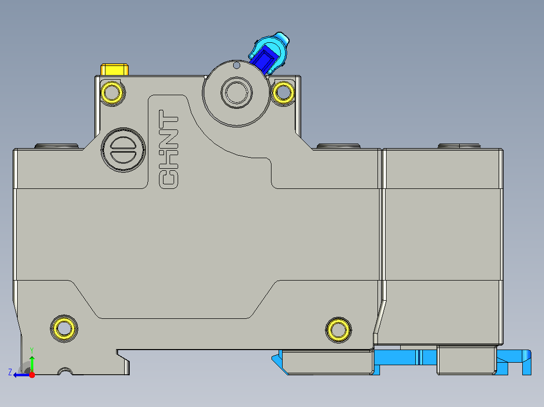 NXBLE-125G 3P&amp;N剩余电流动作断路器三维模型202307右视图