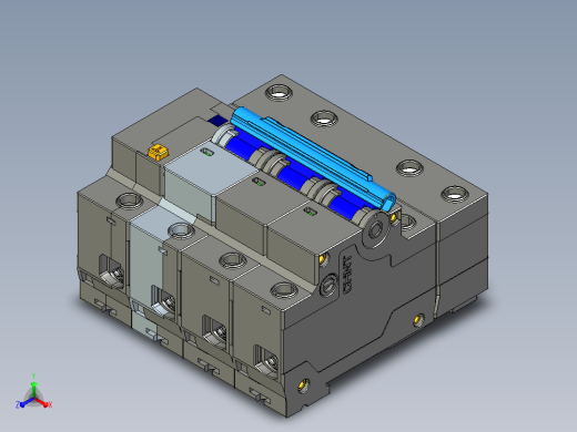 NXBLE-125G 3P&amp;N剩余电流动作断路器三维模型202307正等轴测缩略图
