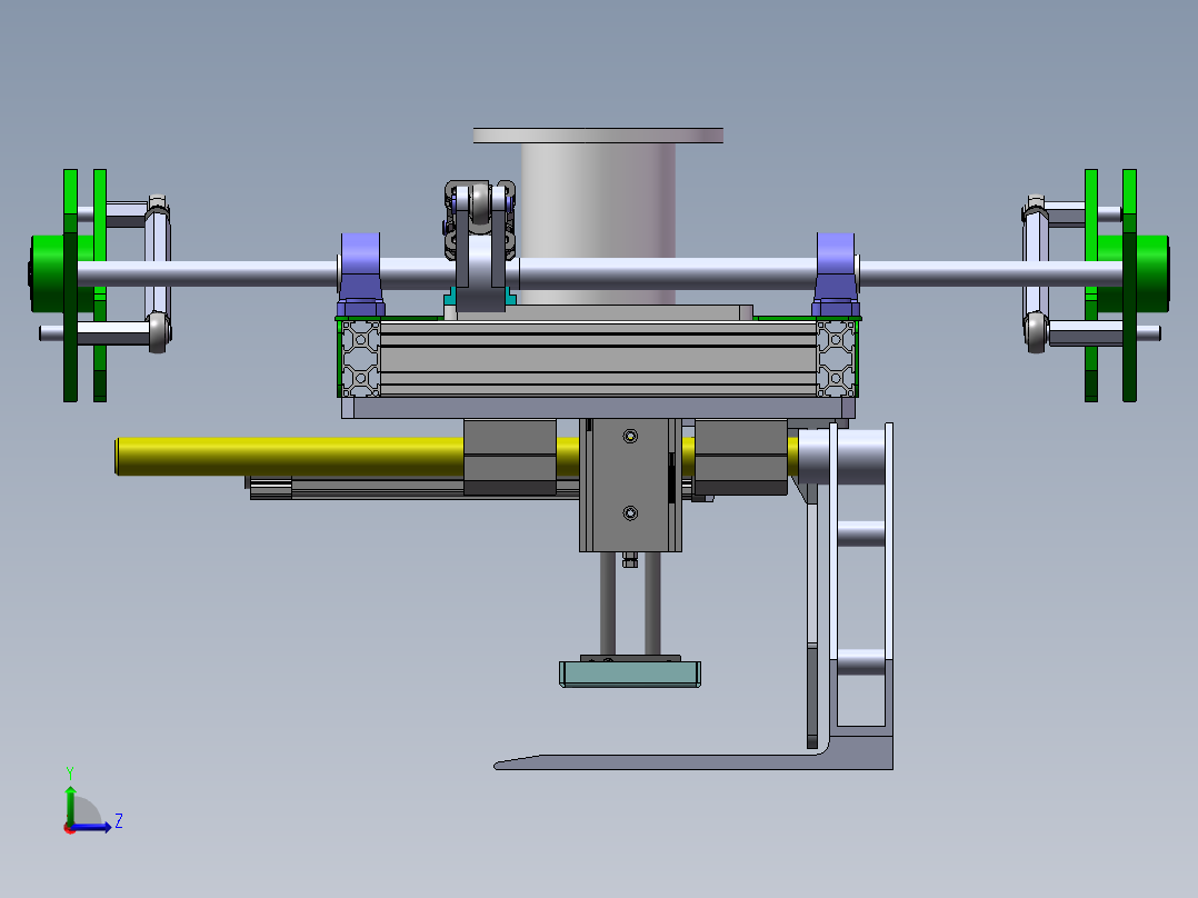 机械臂抓手-可同进抓取产品及栈板sw18可编辑左视图