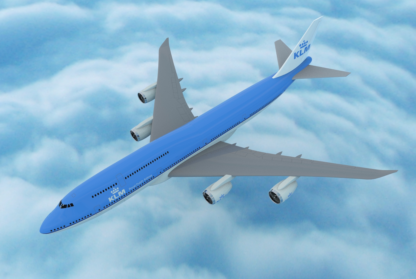 波音Boeing-747 8-klm飞机简易模型3D图纸 STP IGS格式