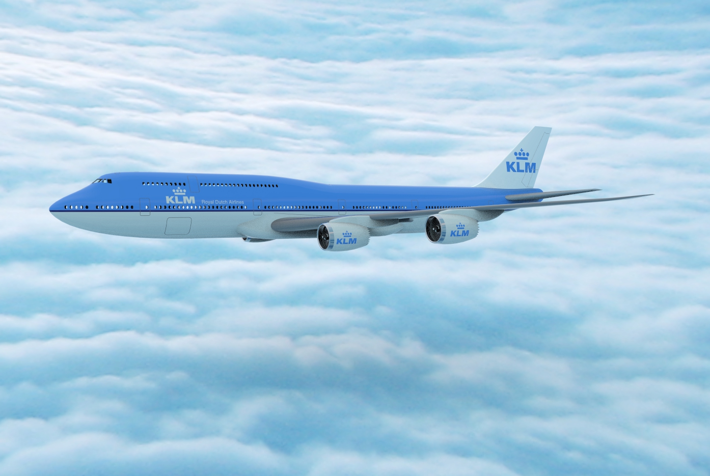 波音Boeing-747 8-klm飞机简易模型3D图纸 STP IGS格式