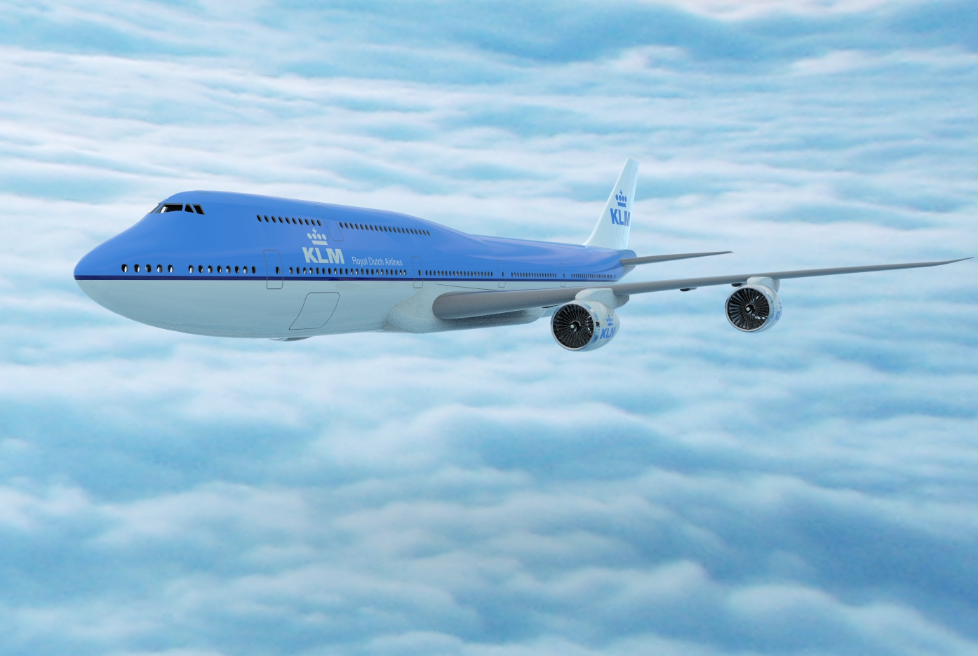 波音Boeing-747 8-klm飞机简易模型3D图纸 STP IGS格式