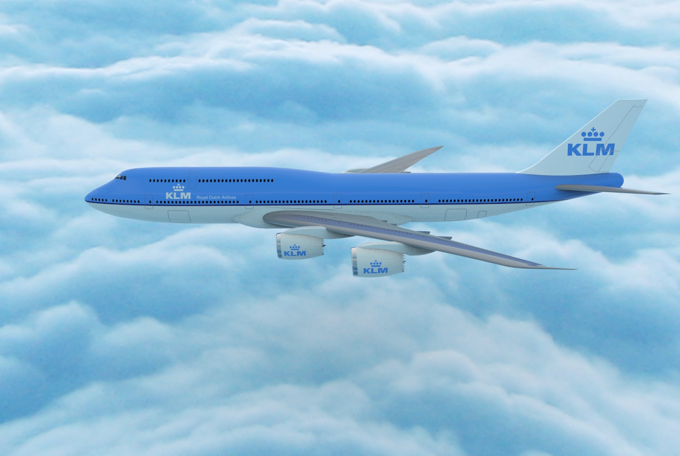 波音Boeing-747 8-klm飞机简易模型3D图纸 STP IGS格式