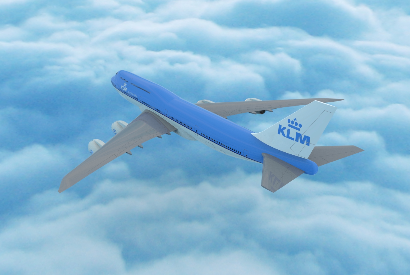 波音Boeing-747 8-klm飞机简易模型3D图纸 STP IGS格式