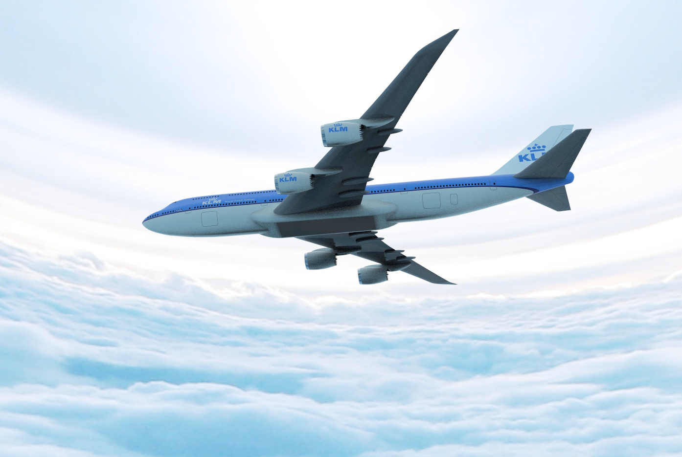 波音Boeing-747 8-klm飞机简易模型3D图纸 STP IGS格式