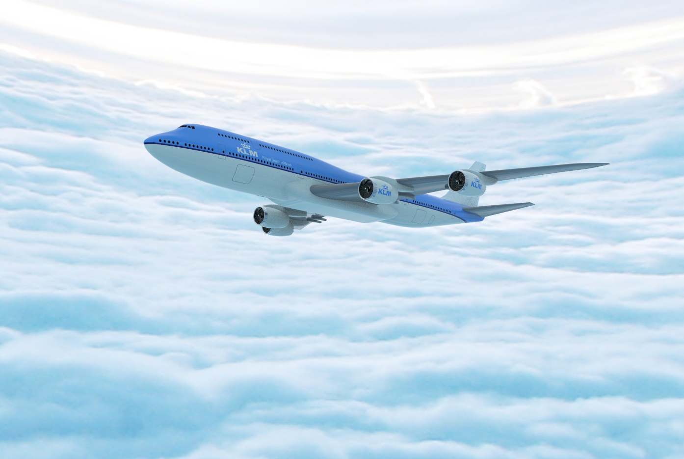 波音Boeing-747 8-klm飞机简易模型3D图纸 STP IGS格式