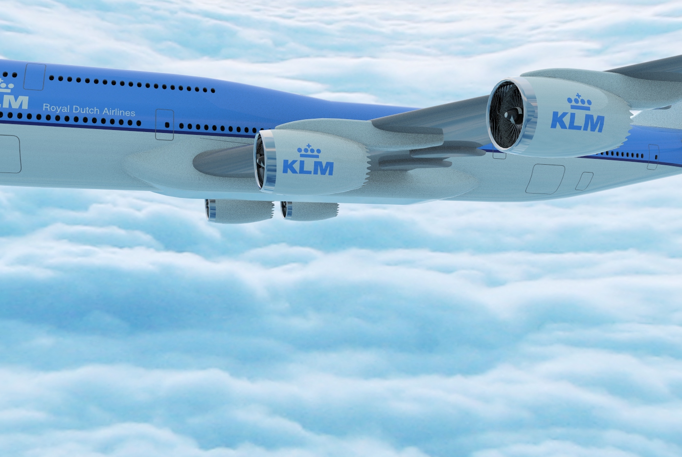 波音Boeing-747 8-klm飞机简易模型3D图纸 STP IGS格式