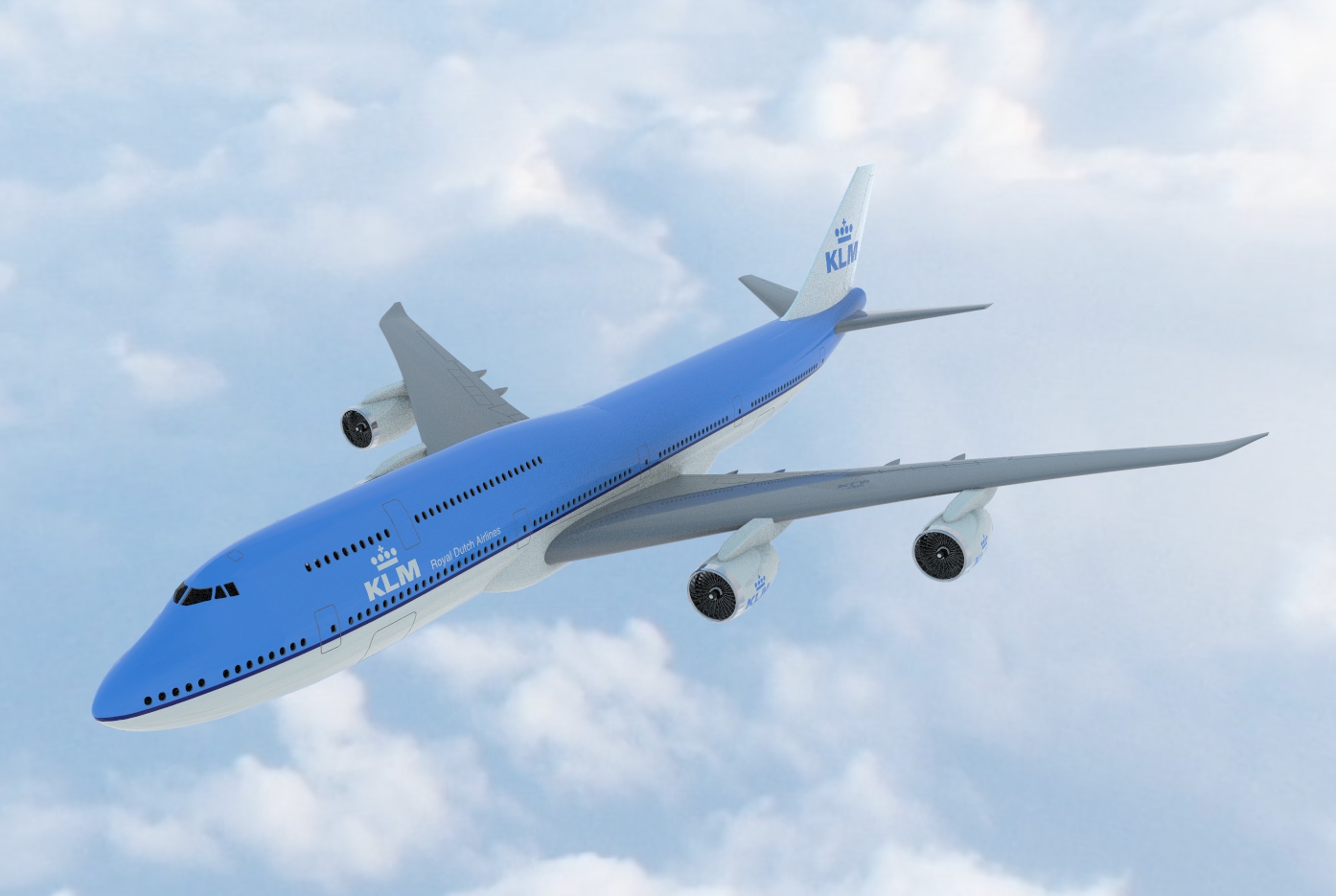 波音Boeing-747 8-klm飞机简易模型3D图纸 STP IGS格式