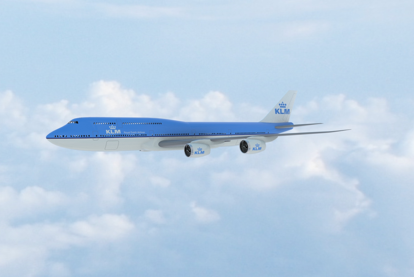 波音Boeing-747 8-klm飞机简易模型3D图纸 STP IGS格式