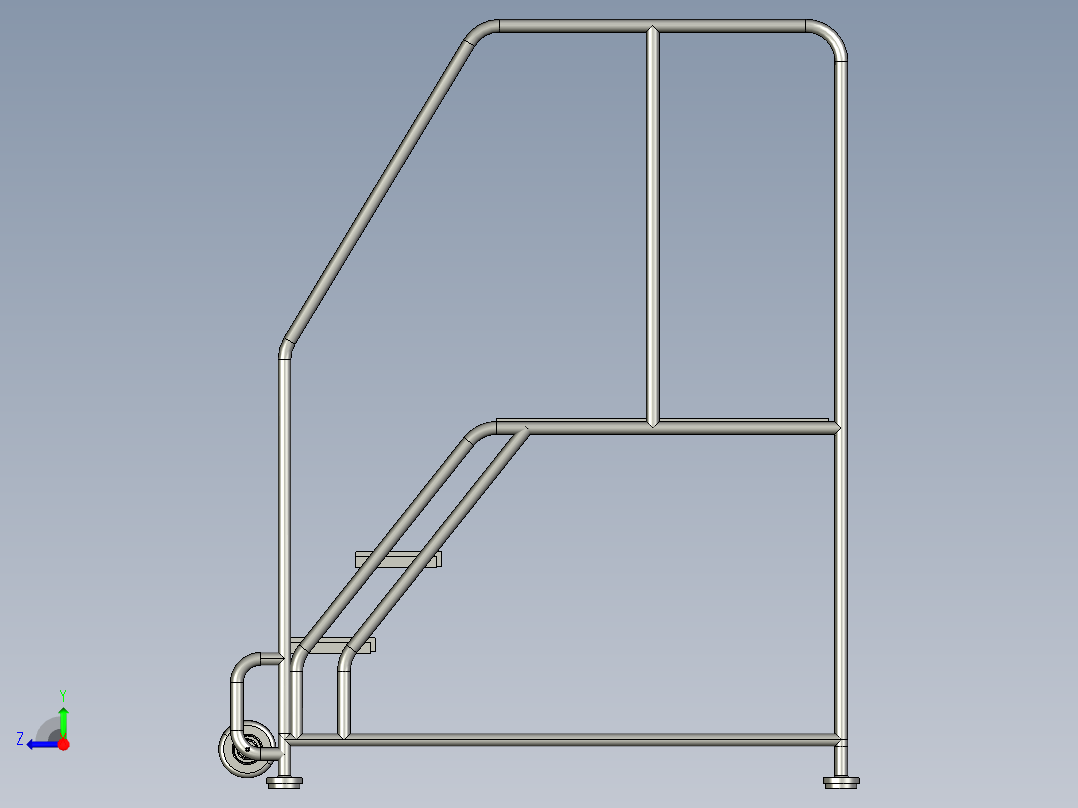移动平台7703D模型右视图