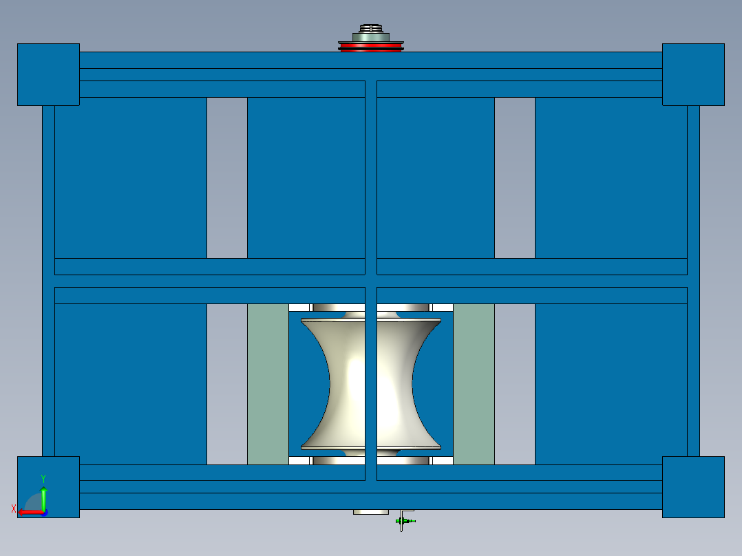 弯管机设计3D图纸+CAD2D图+说明 大直径管材折弯机PROE图纸3d模型后视图