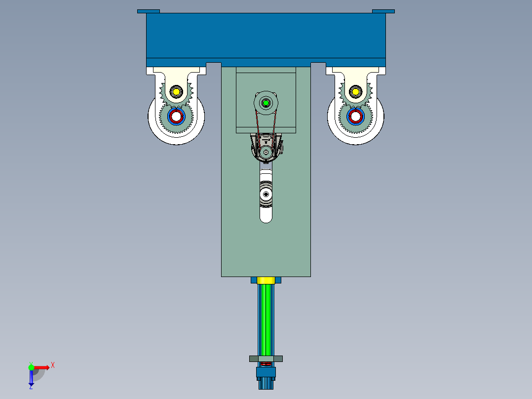 弯管机设计3D图纸+CAD2D图+说明 大直径管材折弯机PROE图纸3d模型俯视图