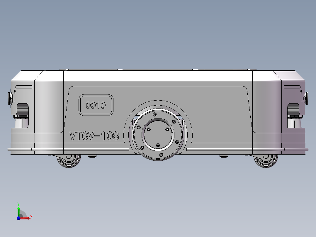 仓储搬运agv小车3d图纸 二维码导航AGV自动引导运输AGV小车3d模型前视图