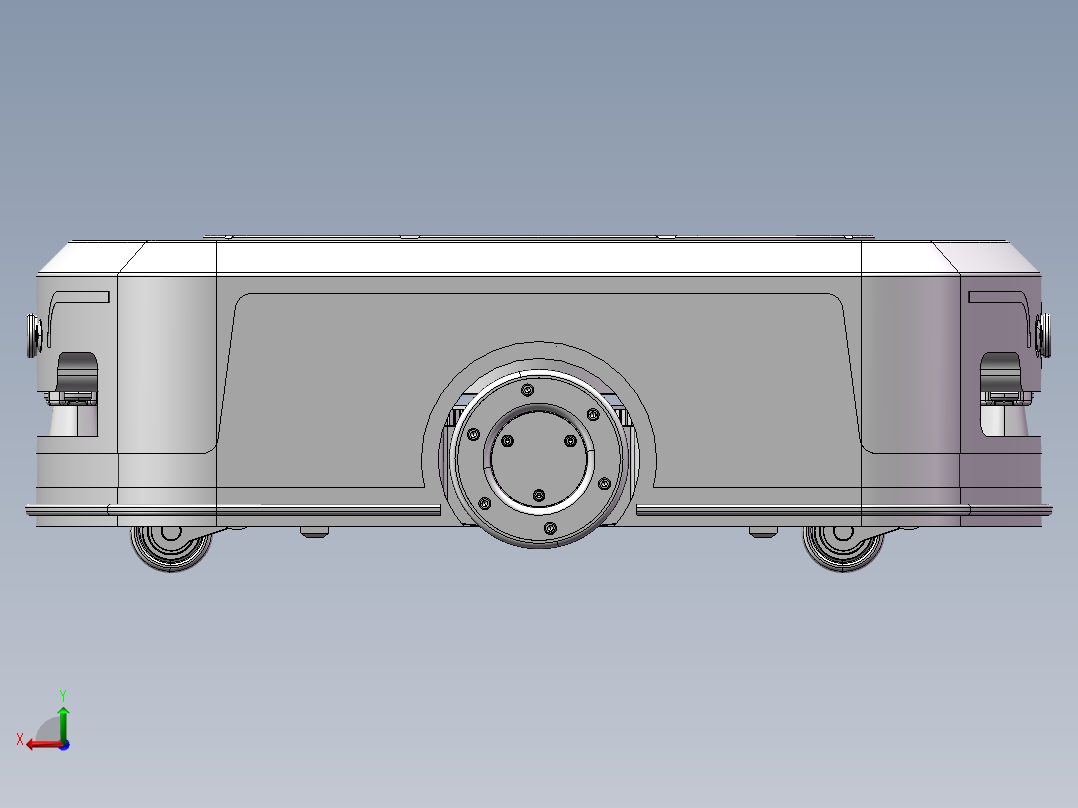 仓储搬运agv小车3d图纸 二维码导航AGV自动引导运输AGV小车3d模型后视图
