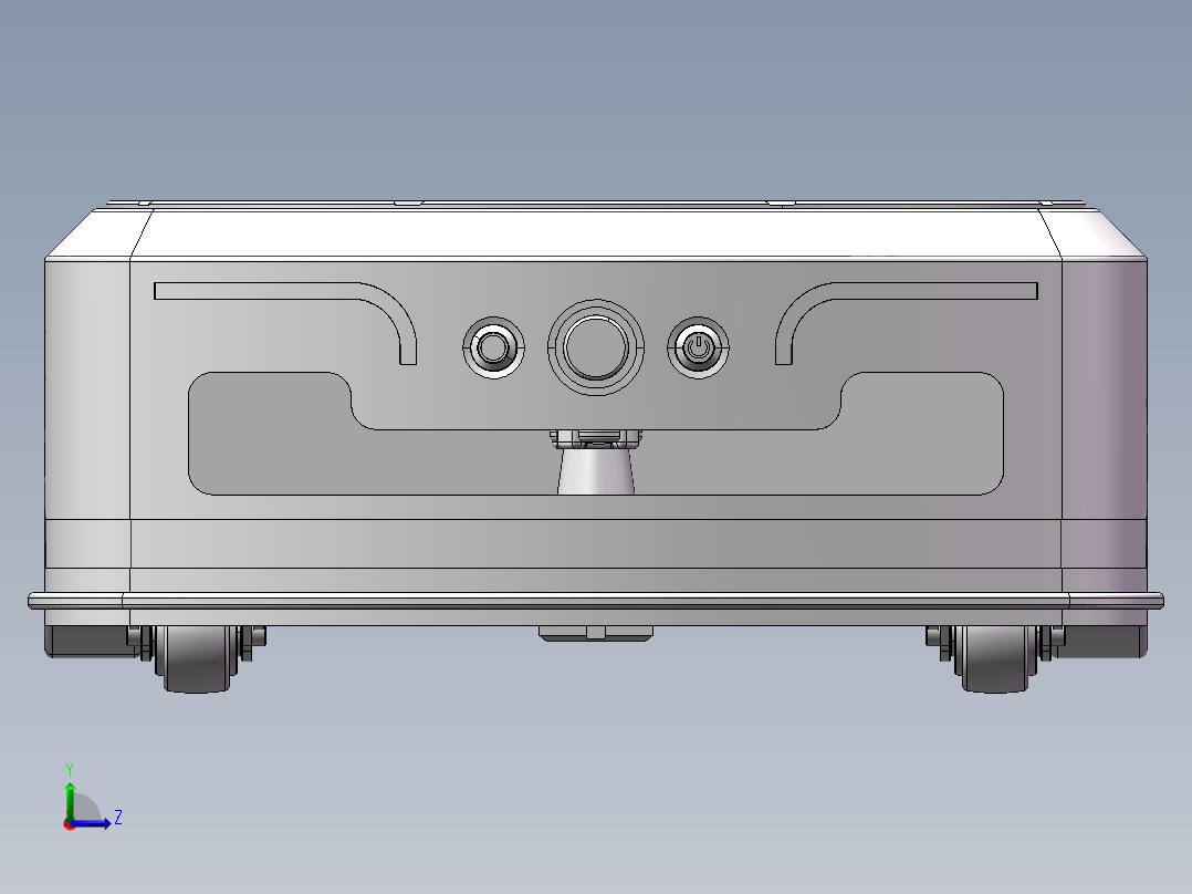 仓储搬运agv小车3d图纸 二维码导航AGV自动引导运输AGV小车3d模型左视图