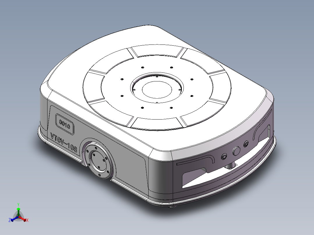 仓储搬运agv小车3d图纸 二维码导航AGV自动引导运输AGV小车3d模型正等轴测图