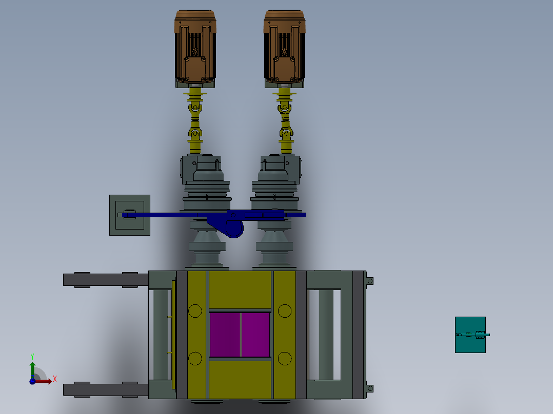 破碎机设备模型前视图