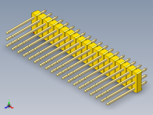 彩色公头100mil（2.54mm）系列-DS1021_yellow_3x19p_100mil_Type5_rev1.0