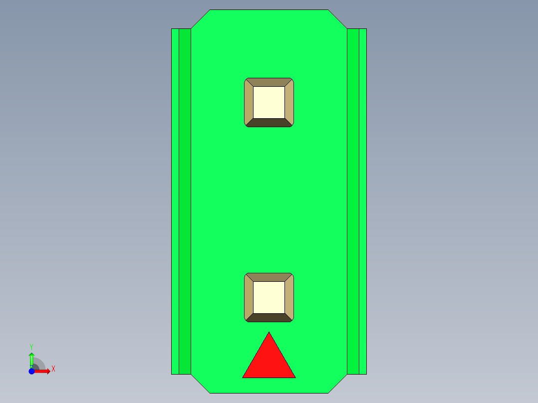 彩色公头100mil（2.54mm）系列-DS1021_green_2x01p_100mil_Type1_rev1.0前视图