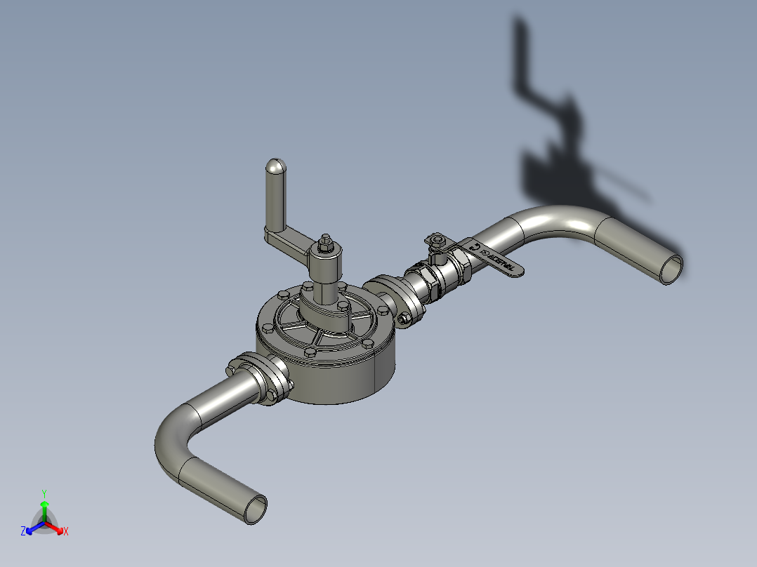 手动旋转燃油泵正等轴测图