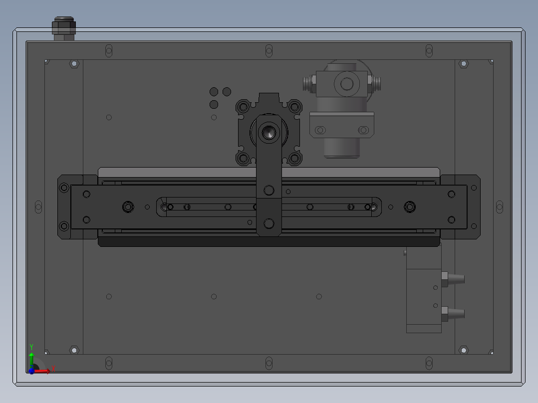 SolidWorks气动顶出机设计图纸前视图