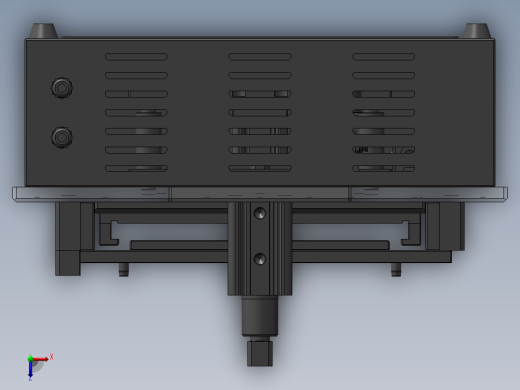 SolidWorks气动顶出机设计图纸俯视缩略图