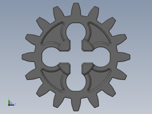 4019 - 4562487 - 4211563 Medium Stone Grey Technic Gear 16 Tooth.SLDPRT左视缩略图