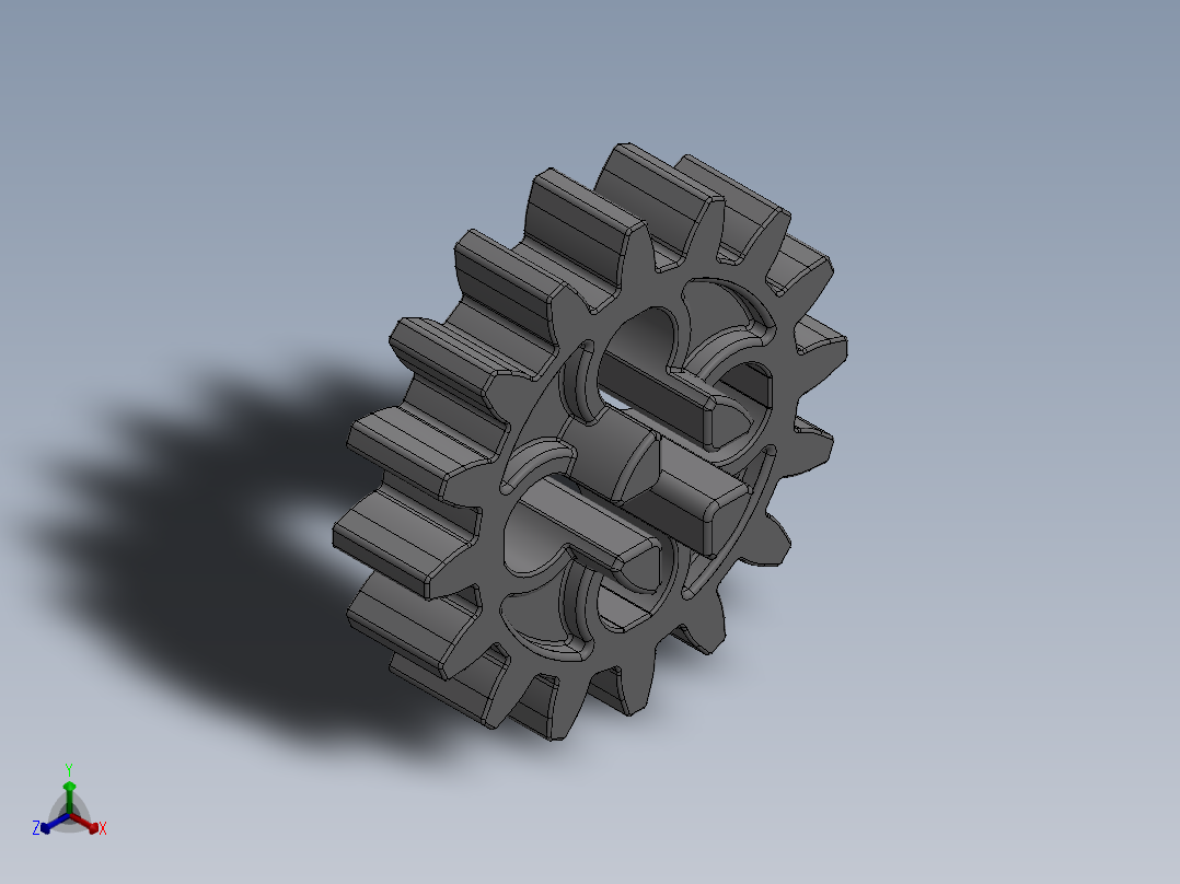 4019 - 4562487 - 4211563 Medium Stone Grey Technic Gear 16 Tooth.SLDPRT正等轴测图