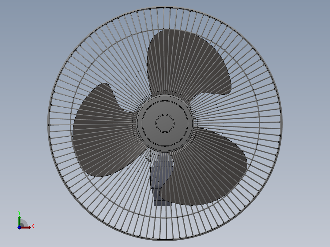 某型摇头电风扇的设计前视图