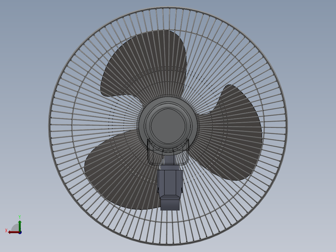 某型摇头电风扇的设计后视图