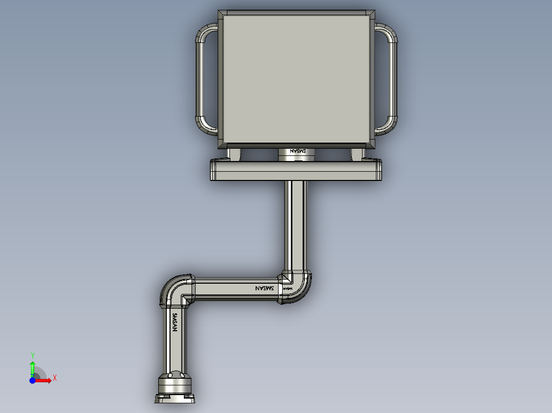 悬臂控制操控箱键盘支架-J2-旋转-转角-转角-箱体连接器-200-250-300前视图