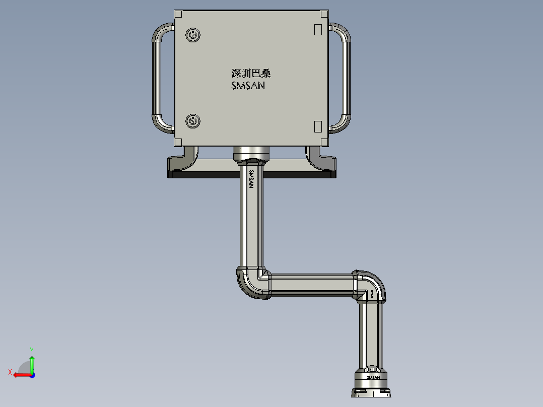 悬臂控制操控箱键盘支架-J2-旋转-转角-转角-箱体连接器-200-250-300后视图