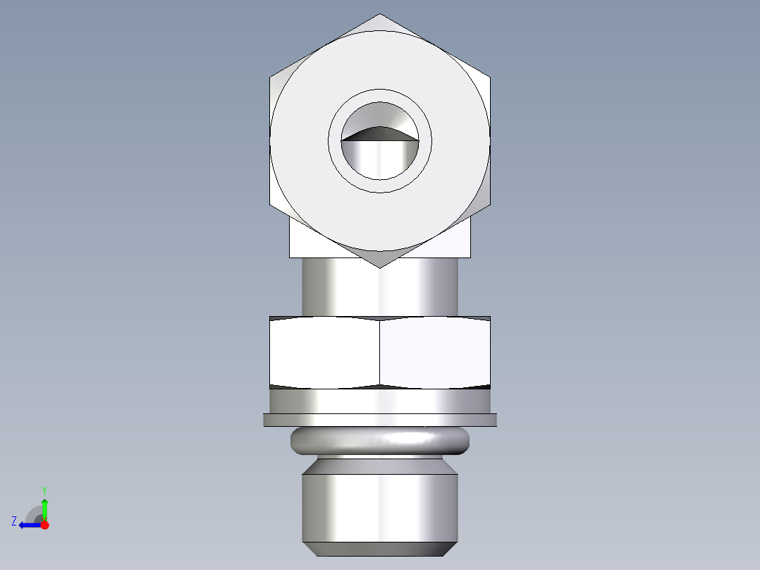 卡套式工业通用硬管接头EO_Adjustable_Locknut_elbow_WEE08LMORCF右视图