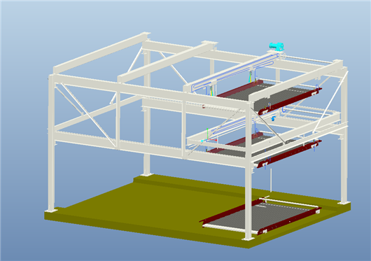 三层链条式升降横移立体车库