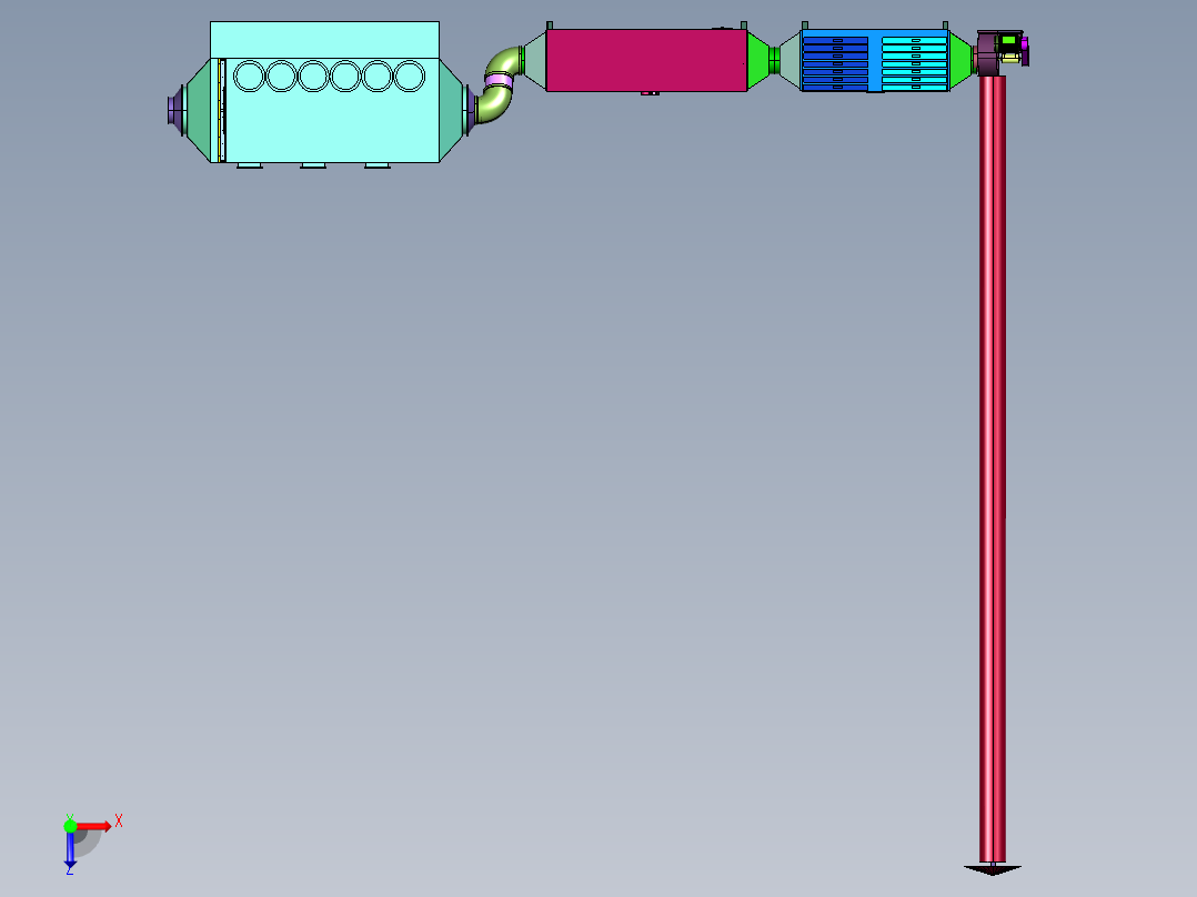 水浓解喷淋高能离子光氧除臭一体机俯视图