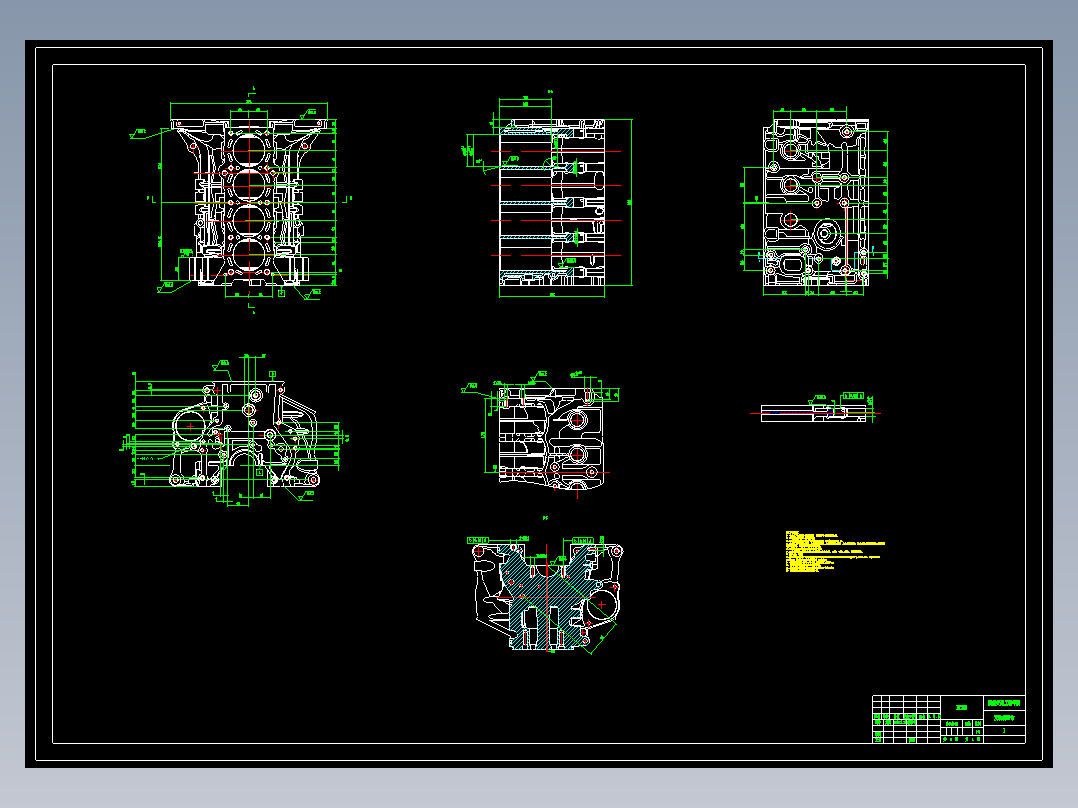 发动机缸体夹具图纸