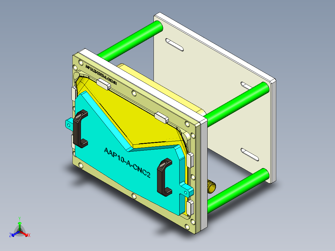 aap10_lcd_cover_al-笔记本CNC工装夹具三维模型CNC2-1110主视图