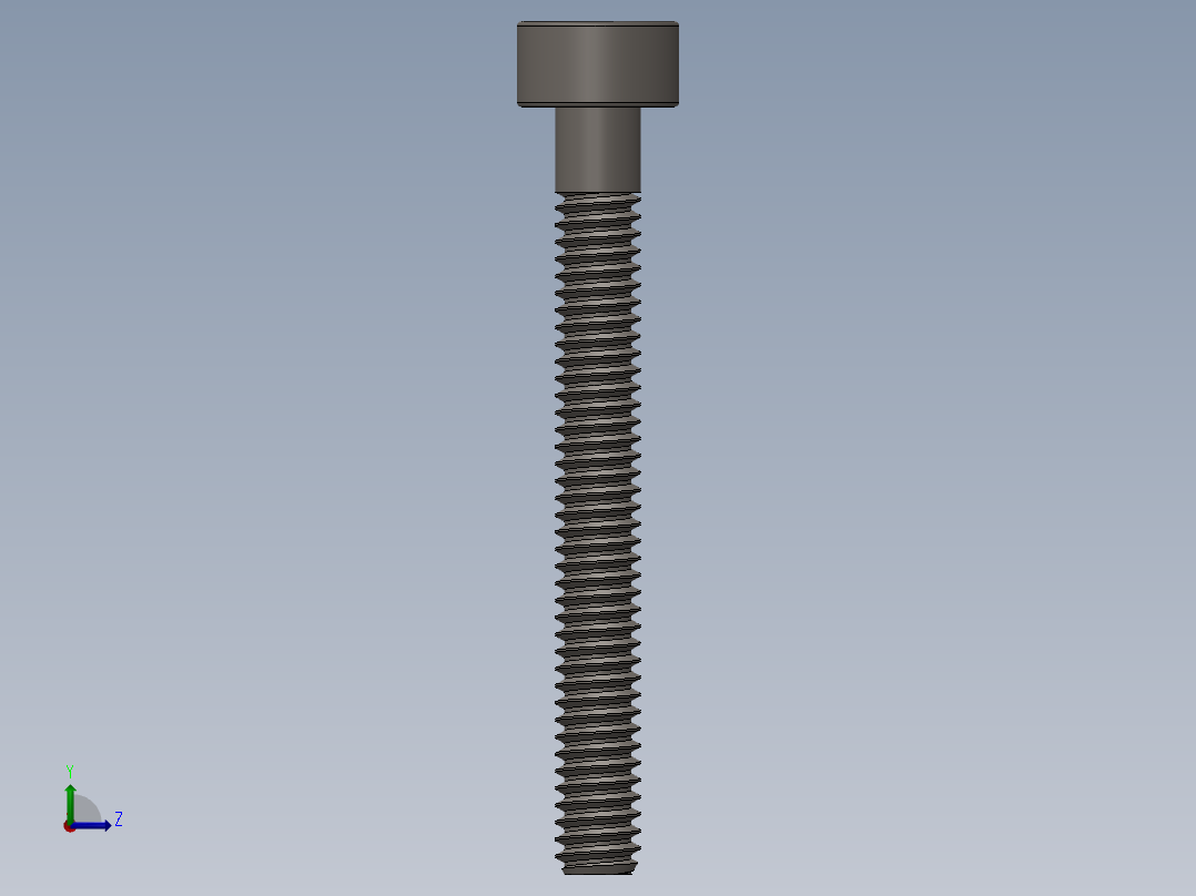 Screw_DIN_912_M2x18_A2.SLDPRT公制内六角螺钉左视图