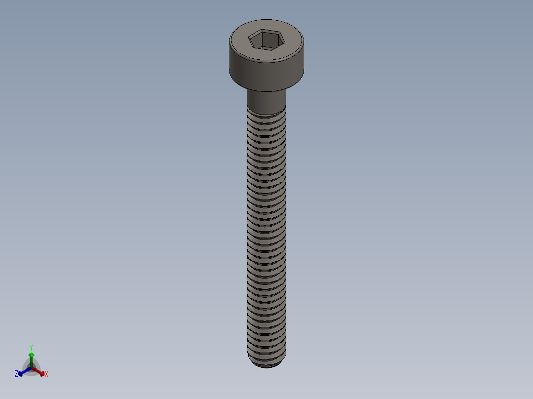 Screw_DIN_912_M2x18_A2.SLDPRT公制内六角螺钉正等轴测图