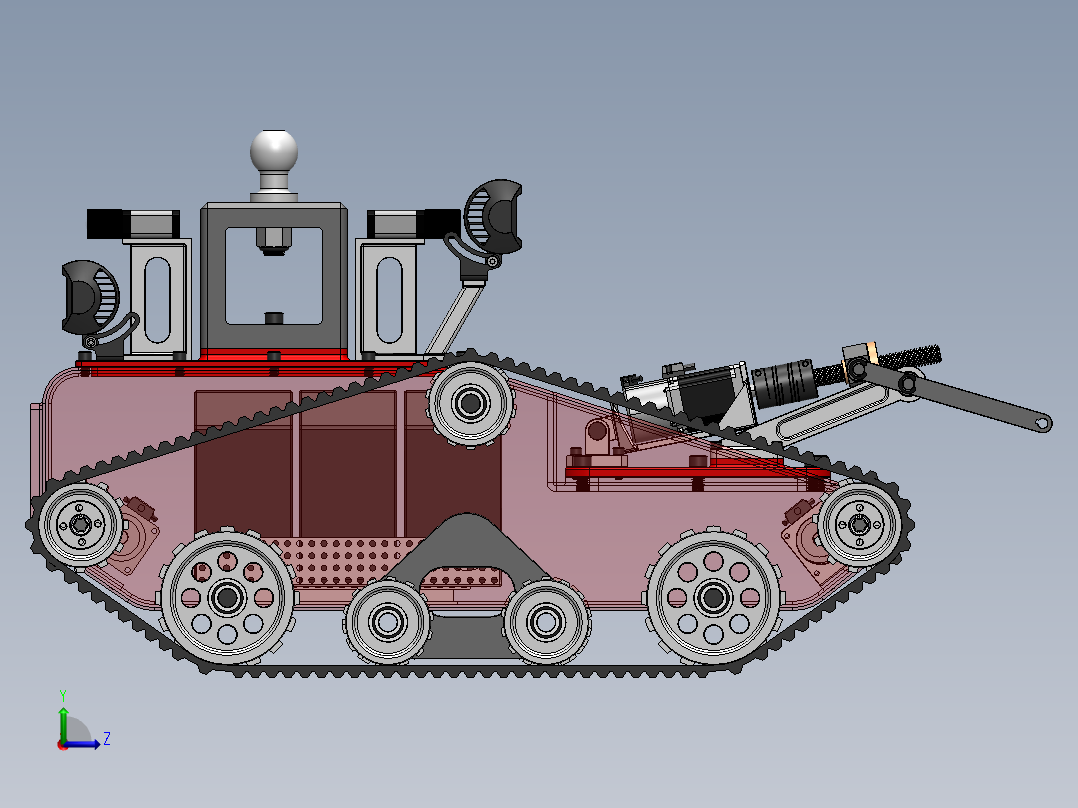 履带式平茬机左视图