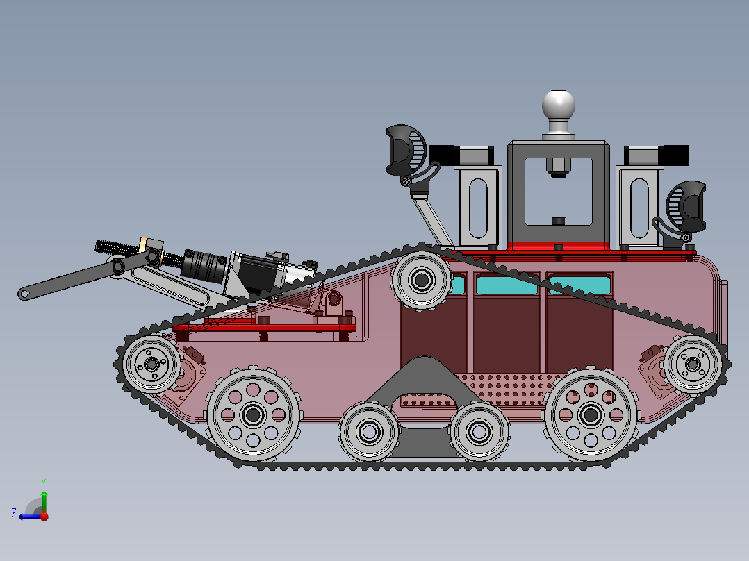 履带式平茬机右视图