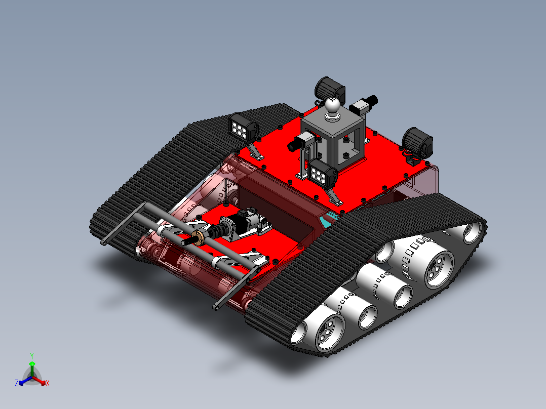 履带式平茬机正等轴测图