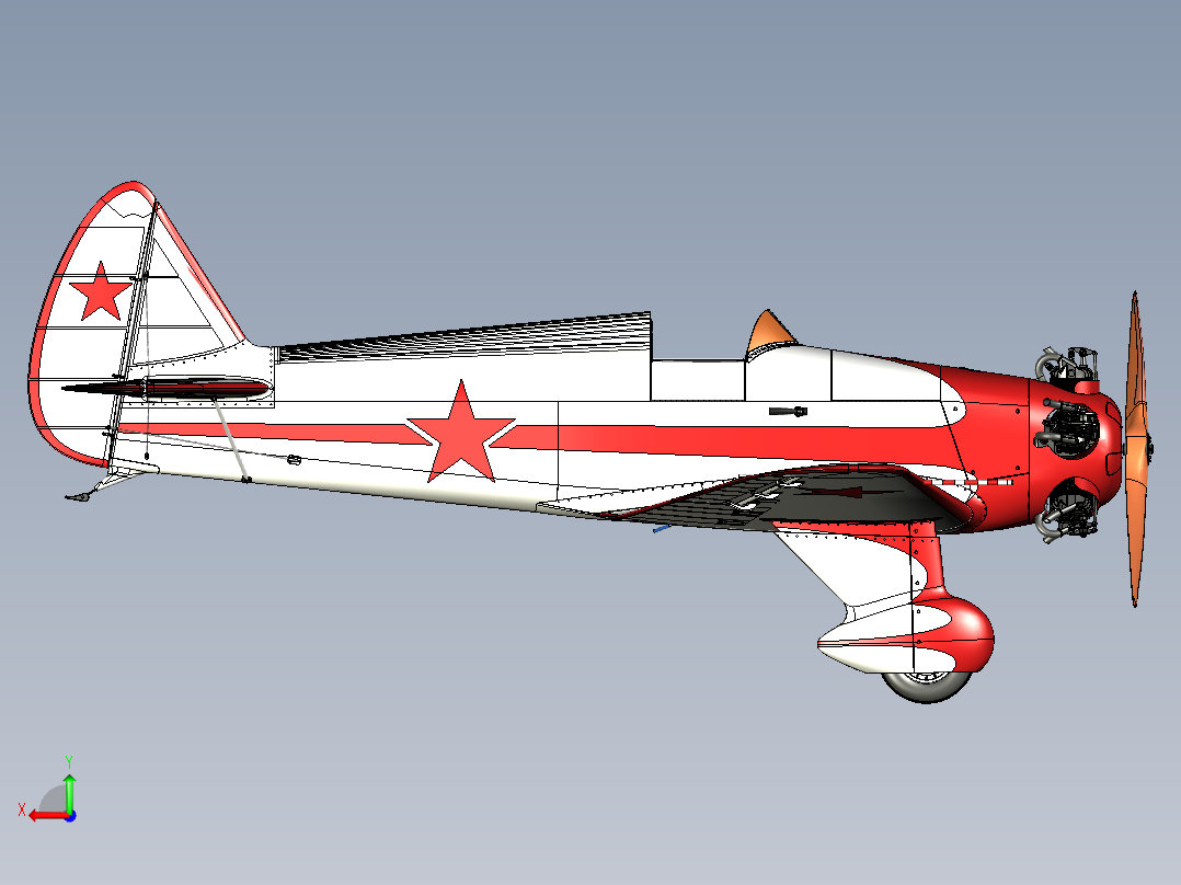 UT-1。教练机后视图